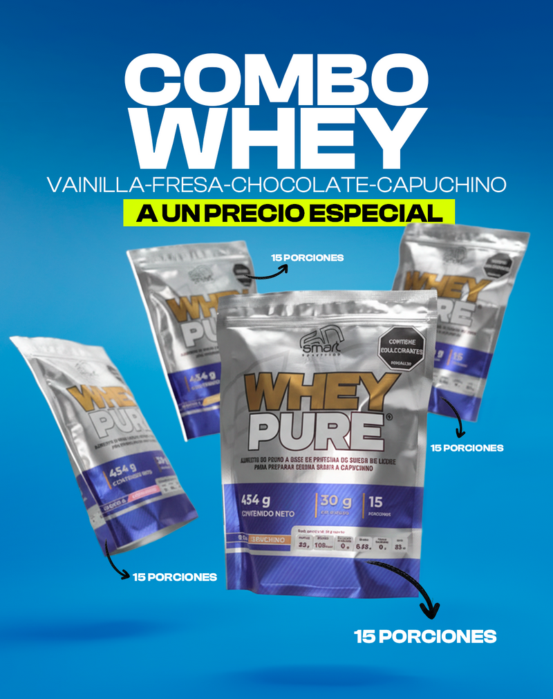 Combo Whey Pure 1Lb – 4 Libras / 4 Sabores — imagen 2