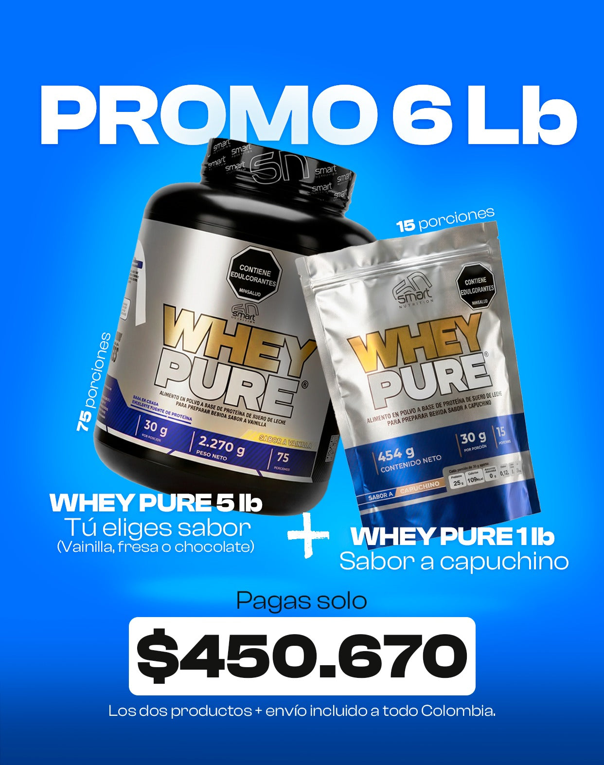 Combo Whey 5lb + Whey 1lb Capuchino